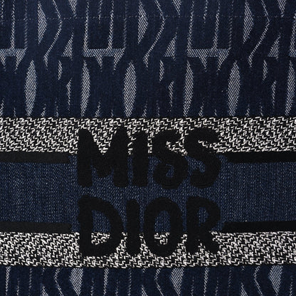 Christian Dior Canvas Calfskin Embroided Medium Miss Dior All Over Book Tote  Denim Multicolor 6 of 8