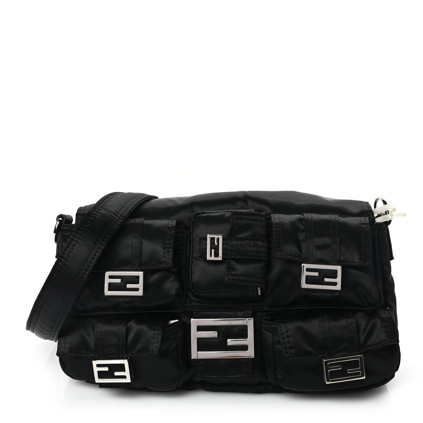 Econyl Cuoio Romano Multipocket Baguette Black
