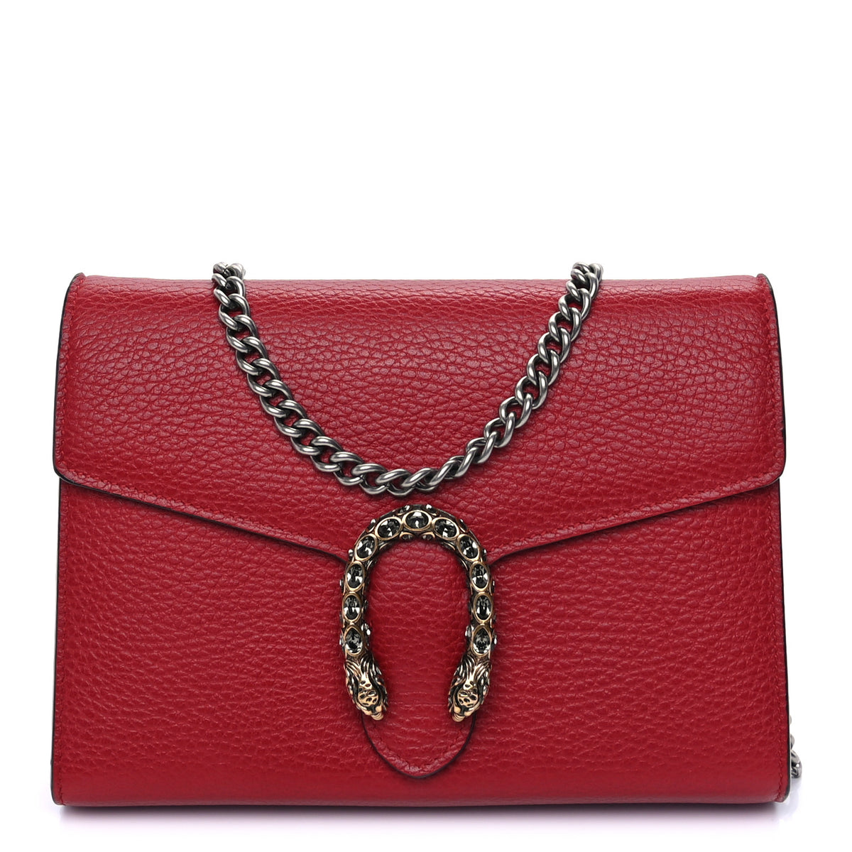 Calfskin Mini Dionysus Chain Wallet Hibiscus Red