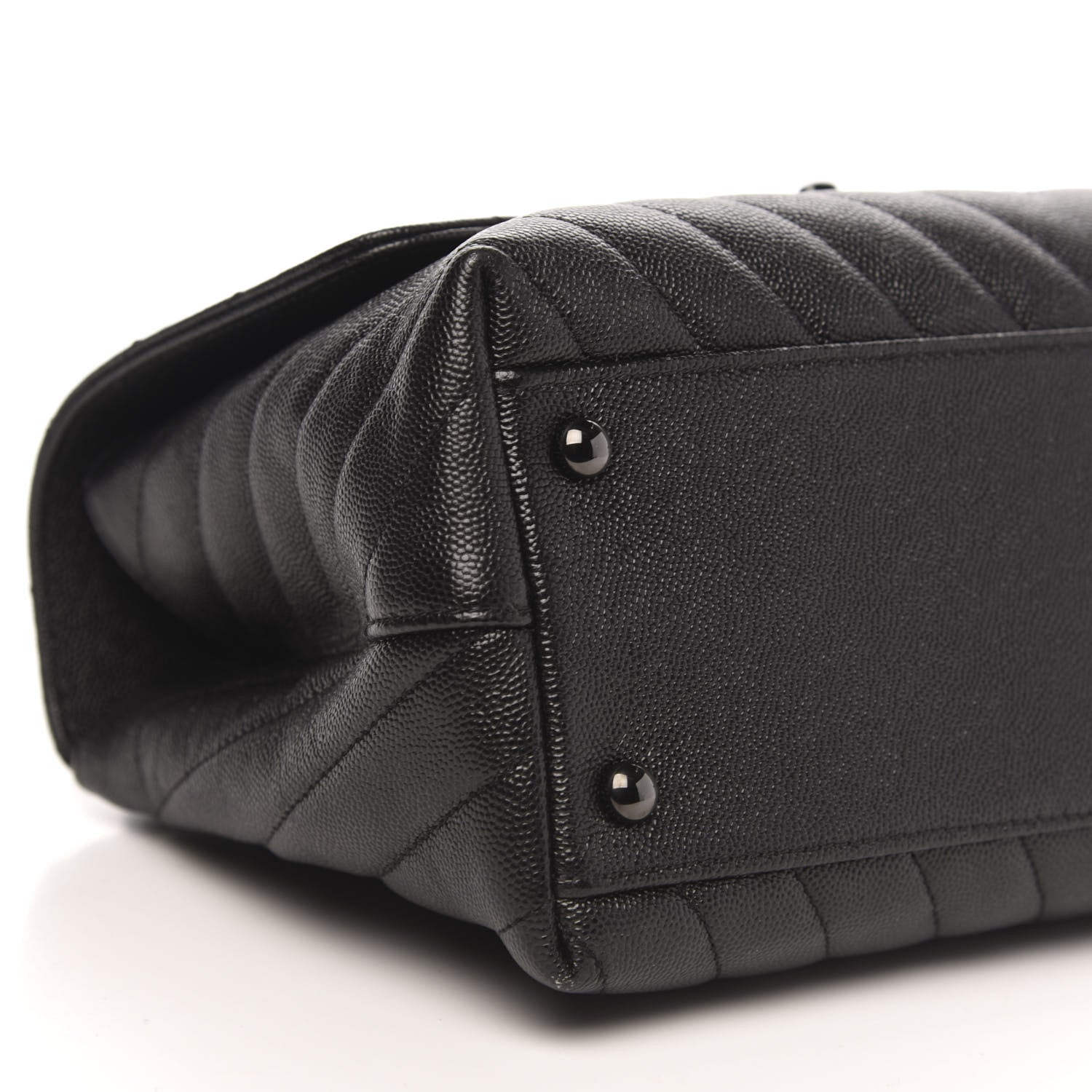 Chanel Caviar Chevron Quilted Small Coco Handle Flap So Black 9 of 11