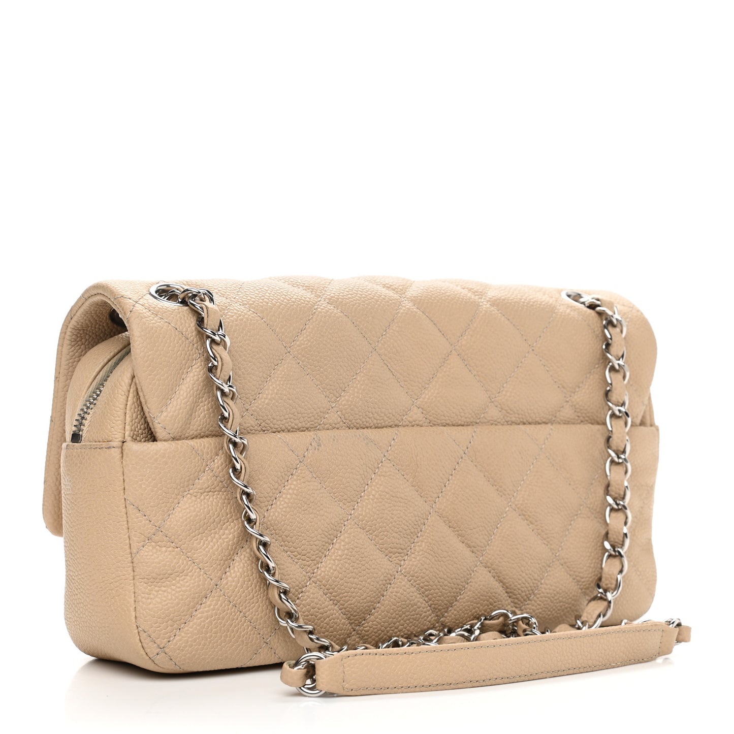 Caviar Quilted Medium Easy Flap Beige