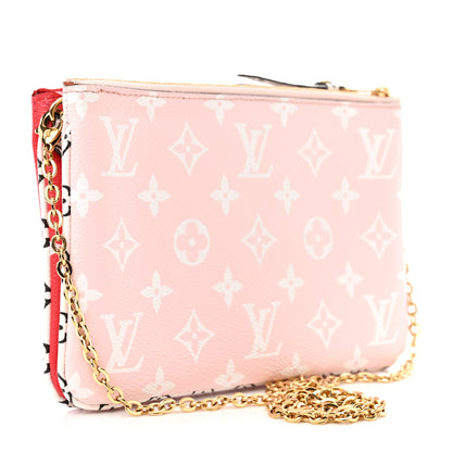 Louis Vuitton Monogram Giant Double Zip Pochette Rouge 2 of 14