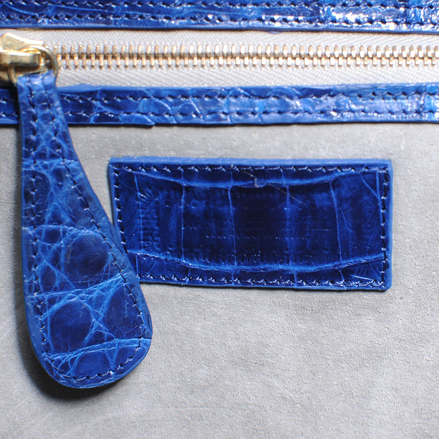 Nancy Gonzalez Executive Double Zip Crocodile Tote Cobalt 6 of 8