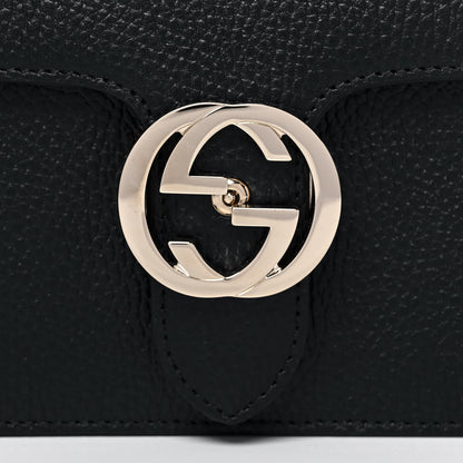 Gucci Dollar Calfskin Small Interlocking G Shoulder Bag Black 9 of 12