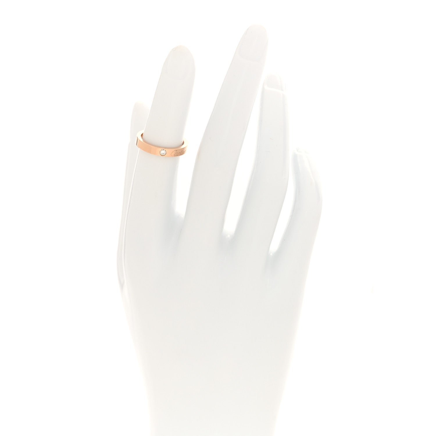 Cartier 18K Pink Gold Diamond 3mm C De Cartier Wedding Band Ring 47 4 2 of 4