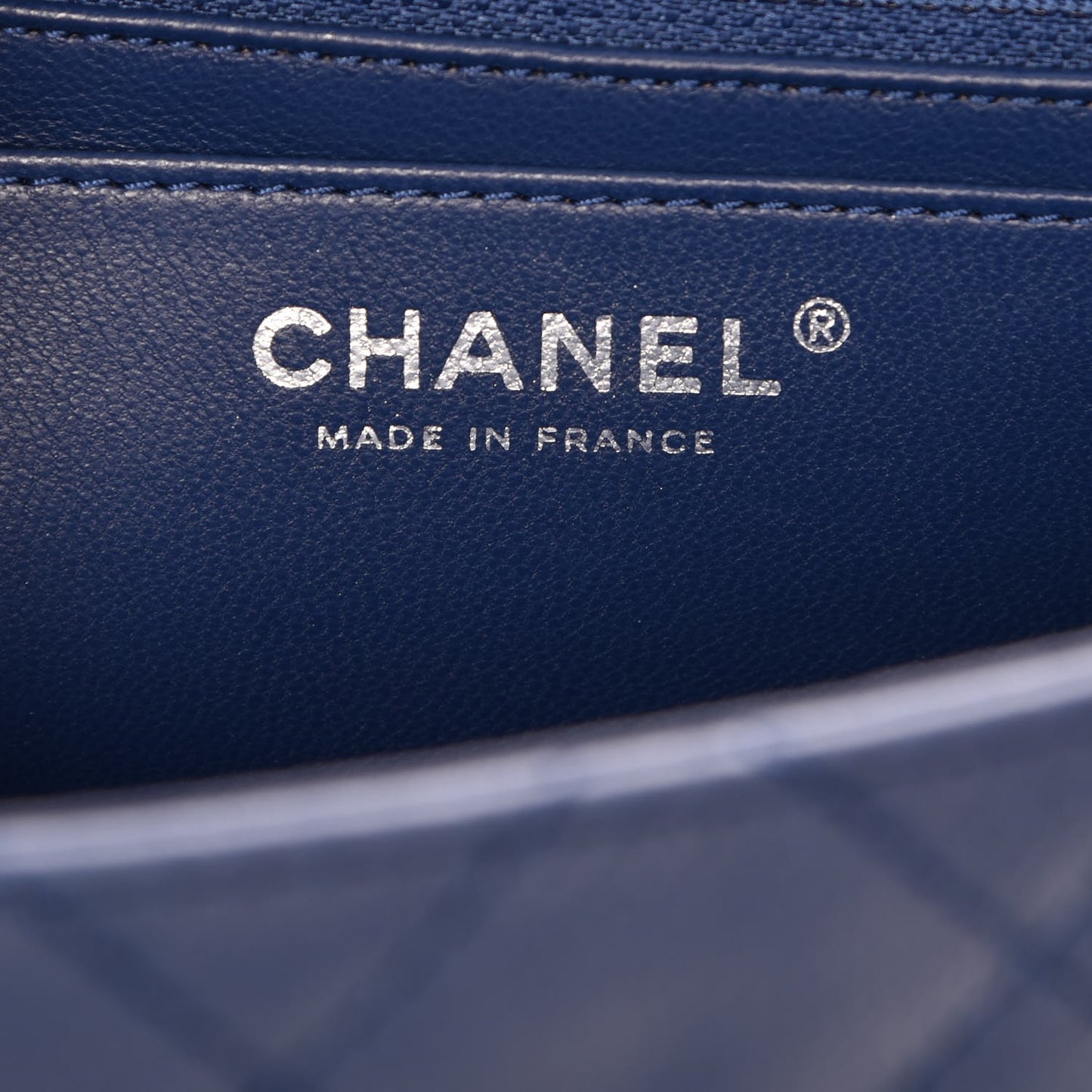 Washed Caviar Jumbo Single Flap Blue