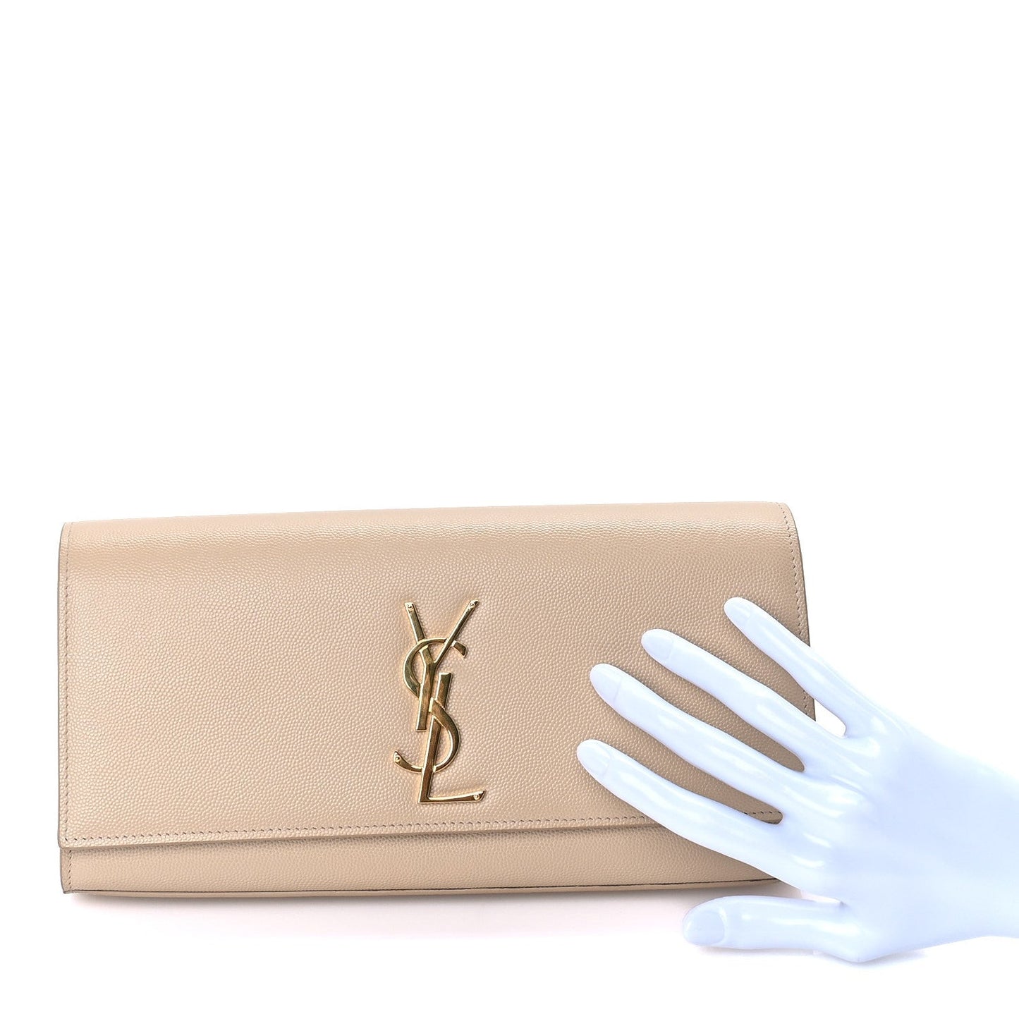 Grain De Poudre Classic Kate Clutch  Dark Beige