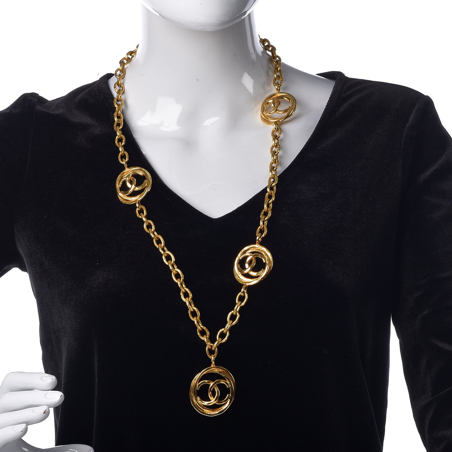 CC Medallion Necklace Gold