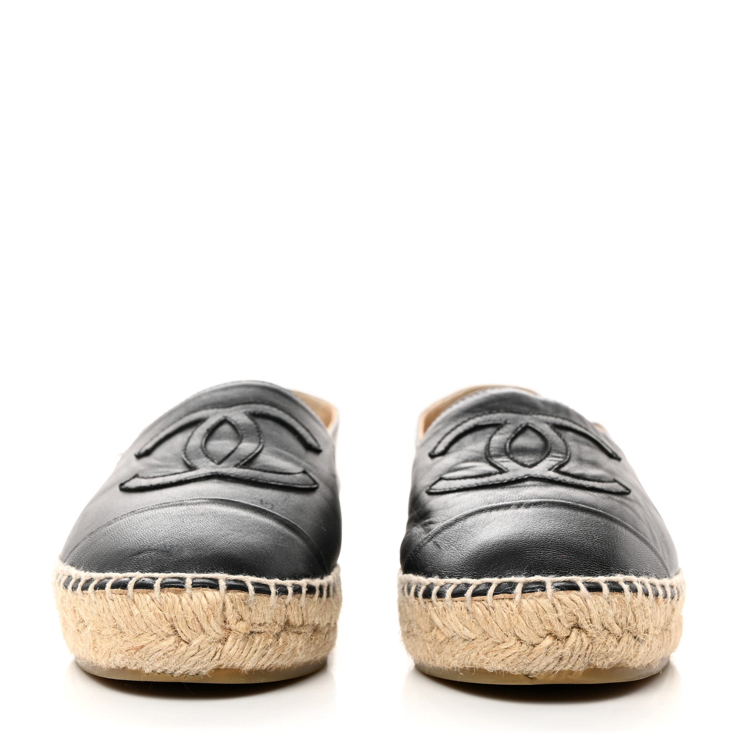 Chanel Lambskin CC Espadrilles 37 Black 2 of 9