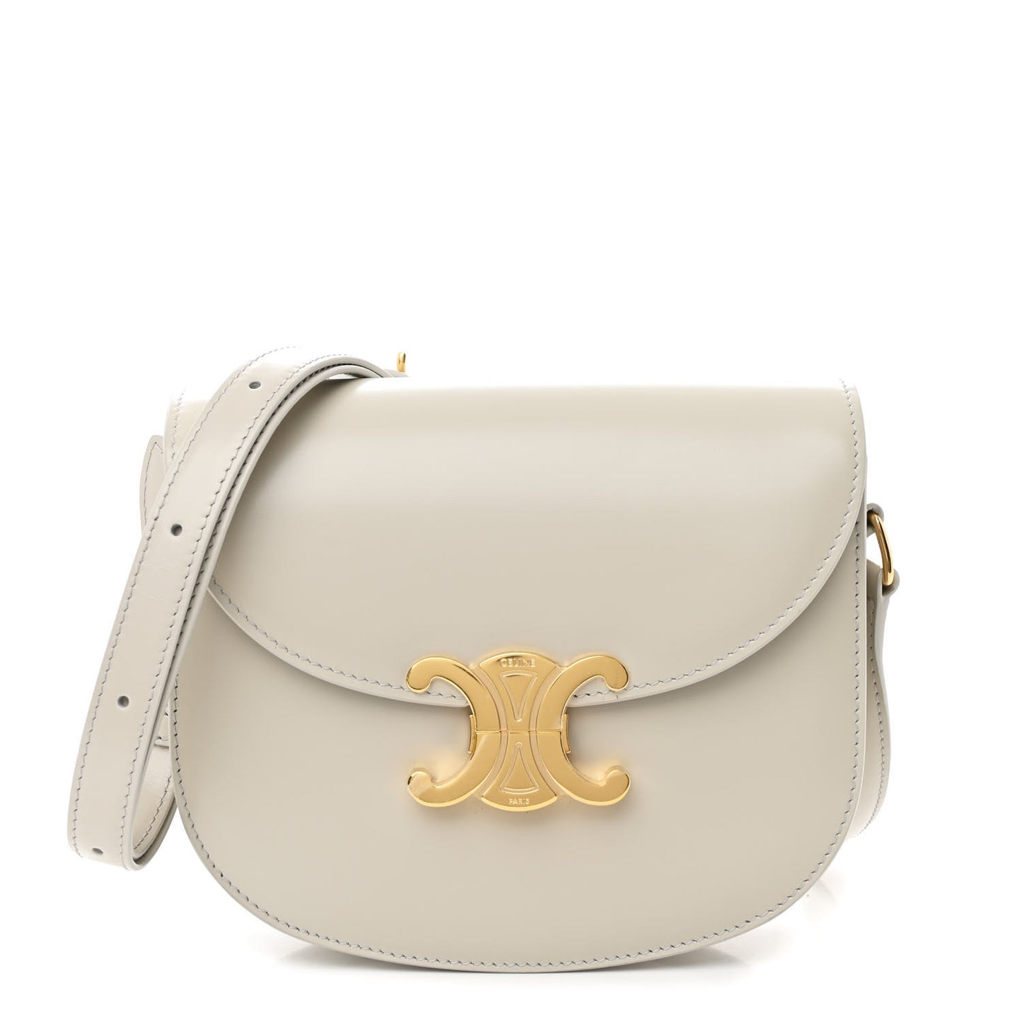 Shiny Calfskin Teen Besace Light Stone