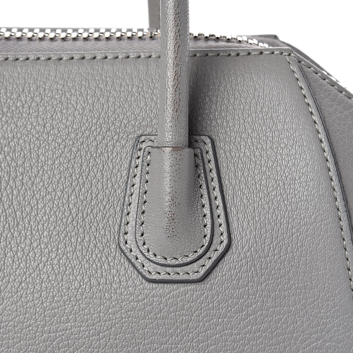 Sugar Goatskin Mini Antigona Pearl Grey