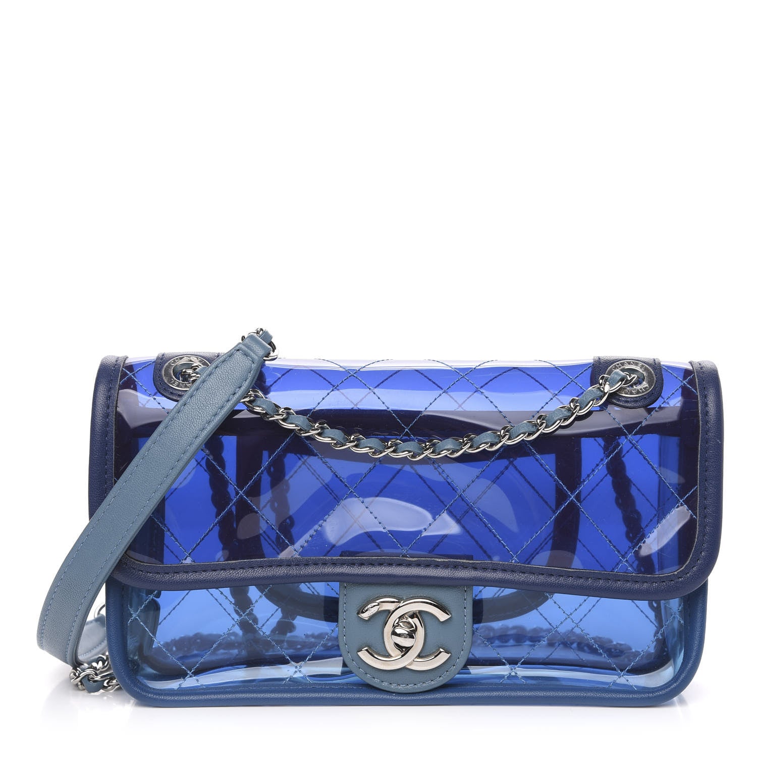 Chanel PVC Lambskin Stitched Mini Coco Splash Flap Blue 1 of 10