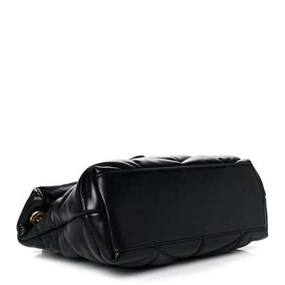 Saint Laurent Lambskin Quilted Small Loulou Puffer Monogram Chain Satchel Black 3 of 11