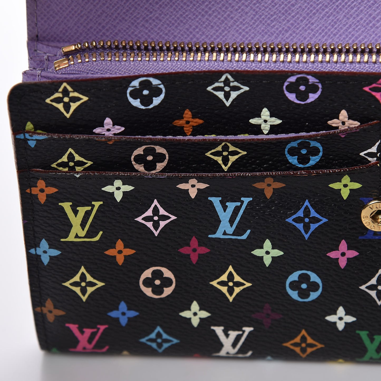 Monogram Multicolor Sarah Wallet Black Violet