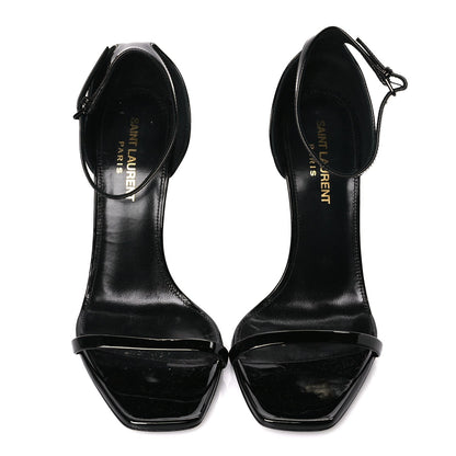 Saint Laurent Patent Calfskin Opyum 110 Sandals 37 Black 2 of 8