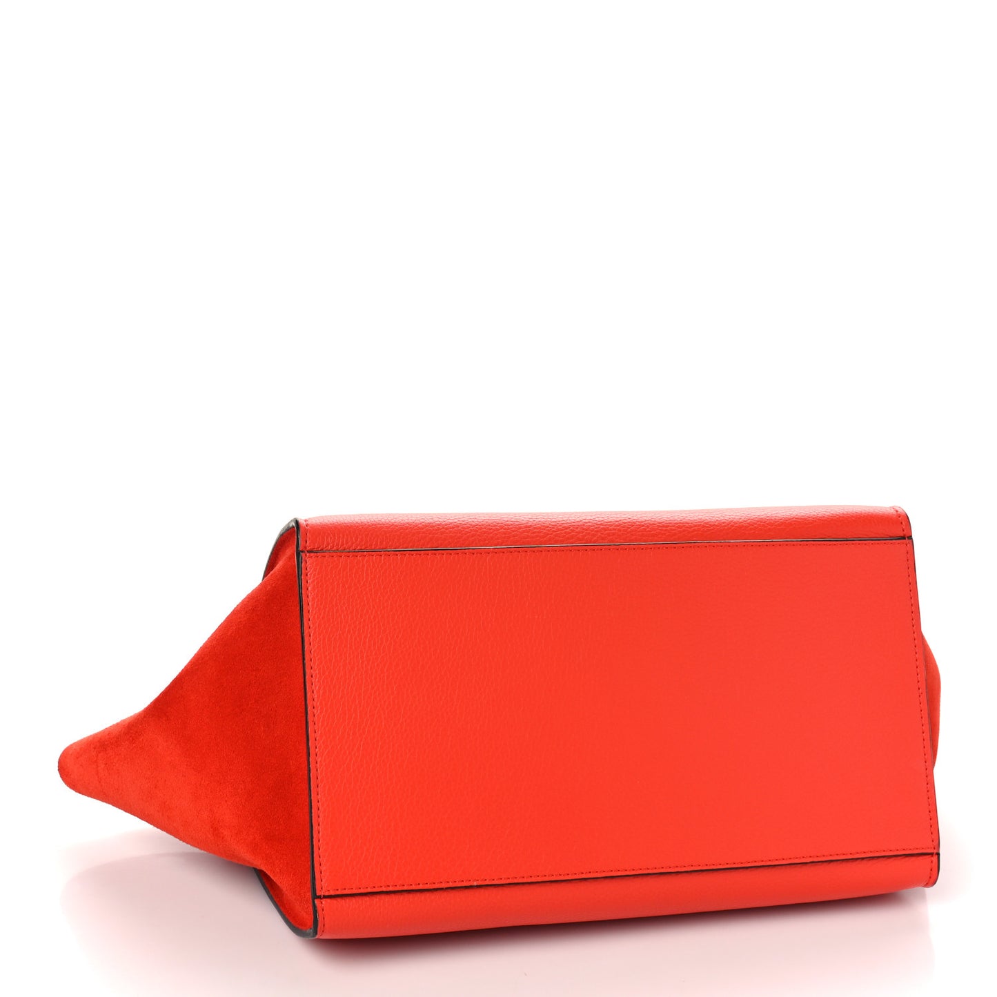Drummed Calfskin Suede Medium Trapeze Coquelicot