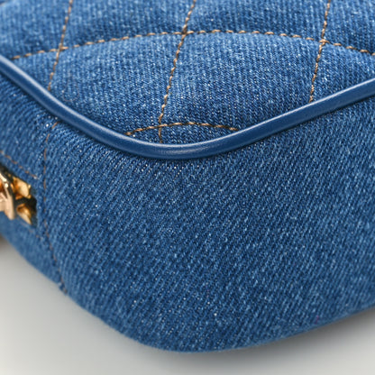 Versace Denim Quilted La Medusa Camera Bag Blue 9 of 10