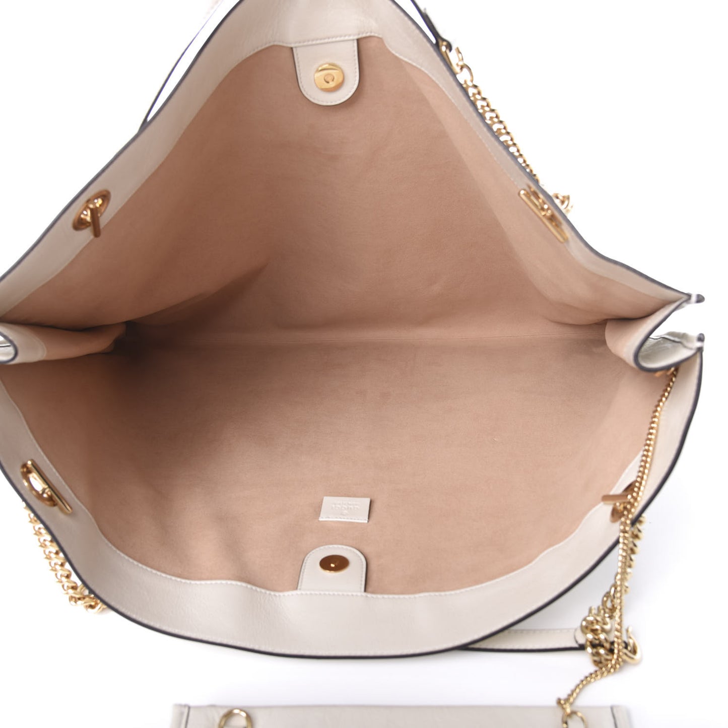 Calfskin Maxi Rajah Chain Tote White