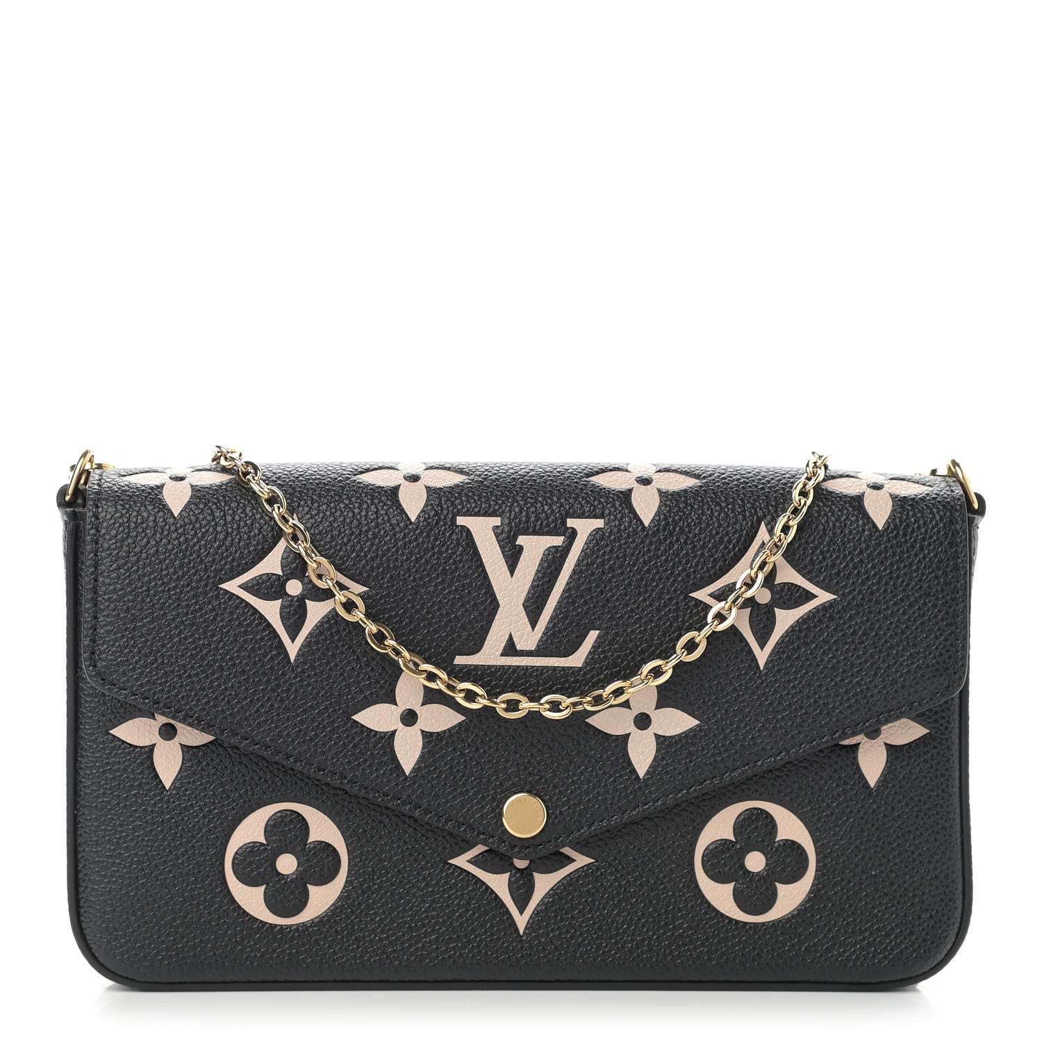 Louis Vuitton Empreinte Monogram Giant Felicie Pochette Black Beige 1 of 9