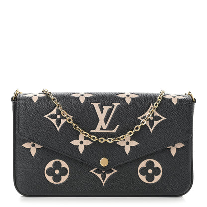 Louis Vuitton Empreinte Monogram Giant Felicie Pochette Black Beige 1 of 9