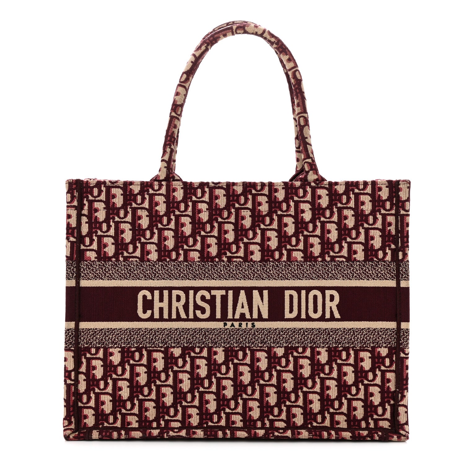 Christian Dior Oblique Medium Book Tote Burgundy Multicolor 1 of 11