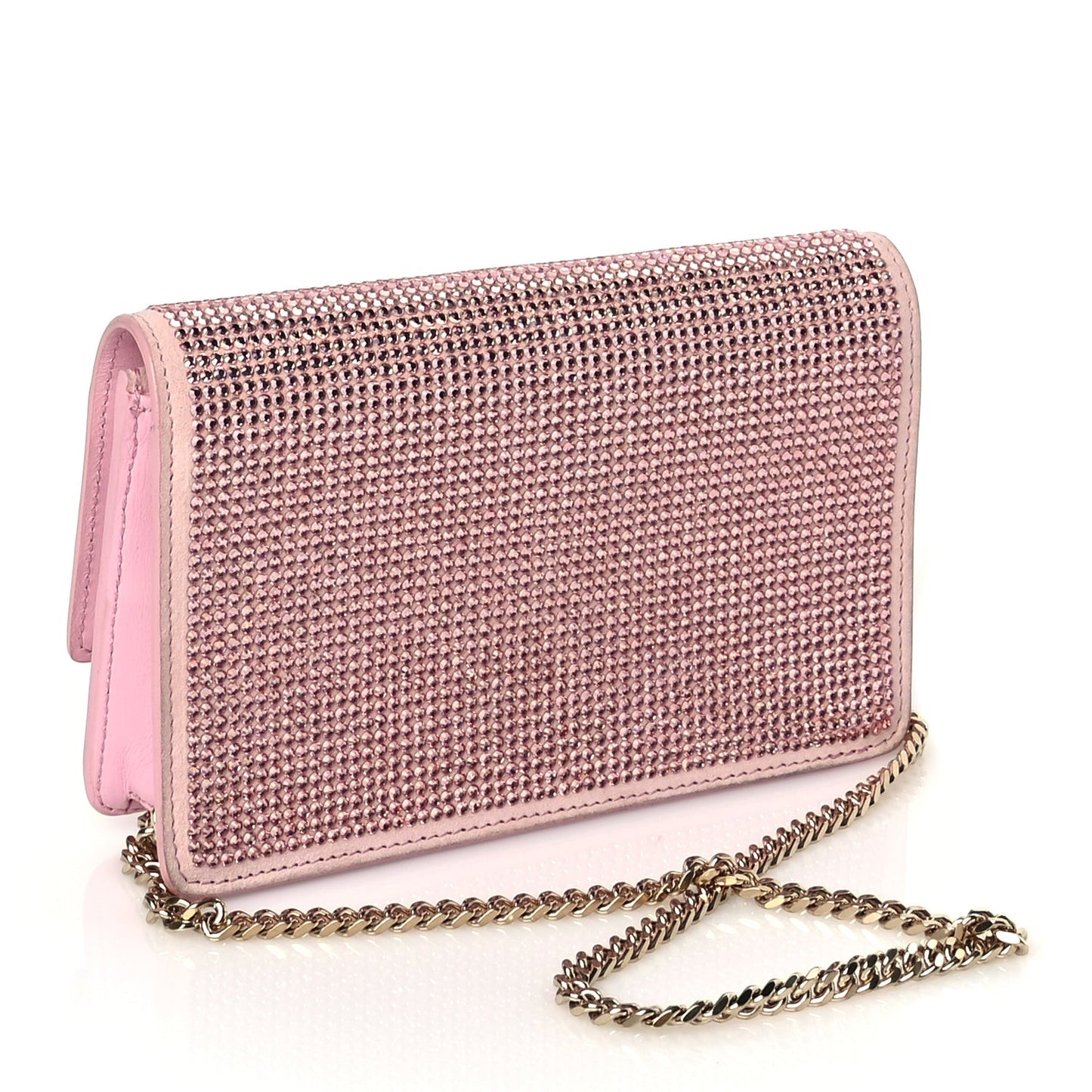 Vitello Crystal Palazzo Evening Bag Pink