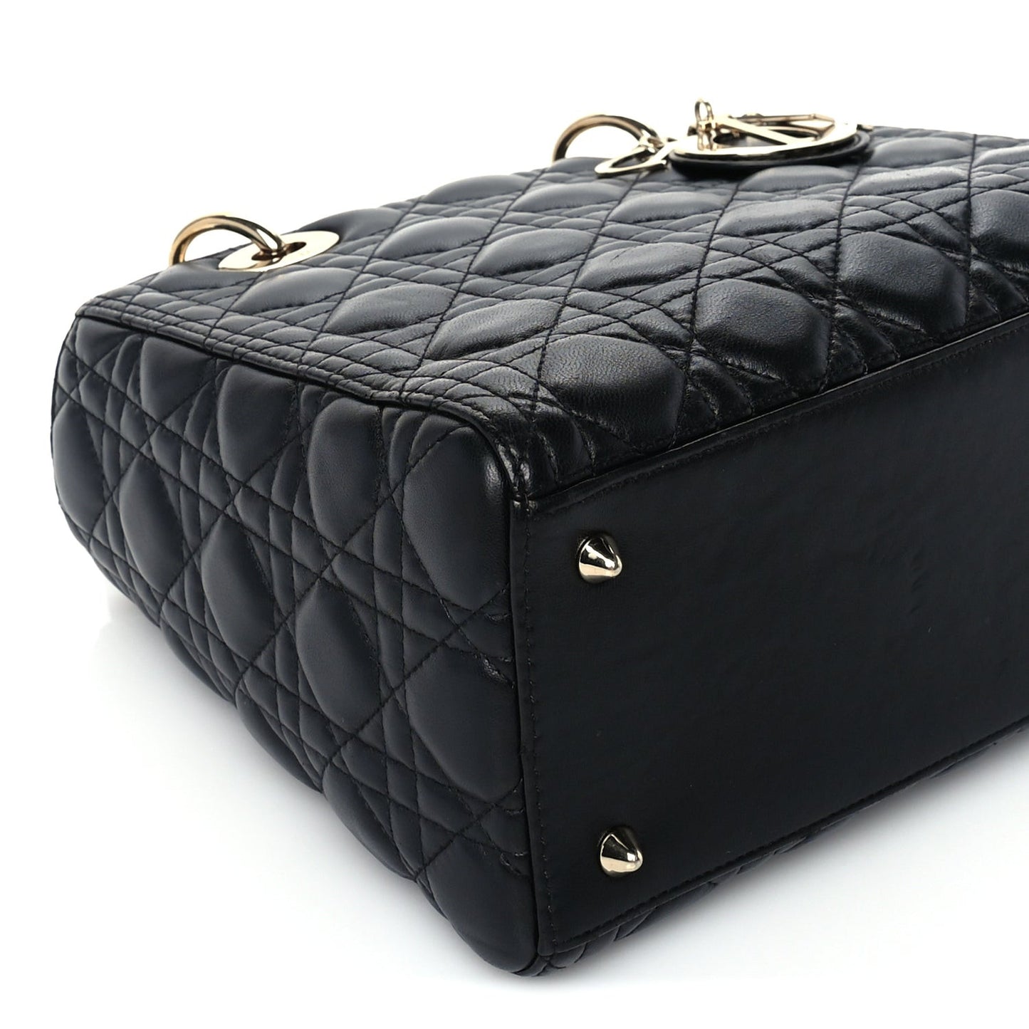 Lambskin Cannage Medium Lady Dior  Black
