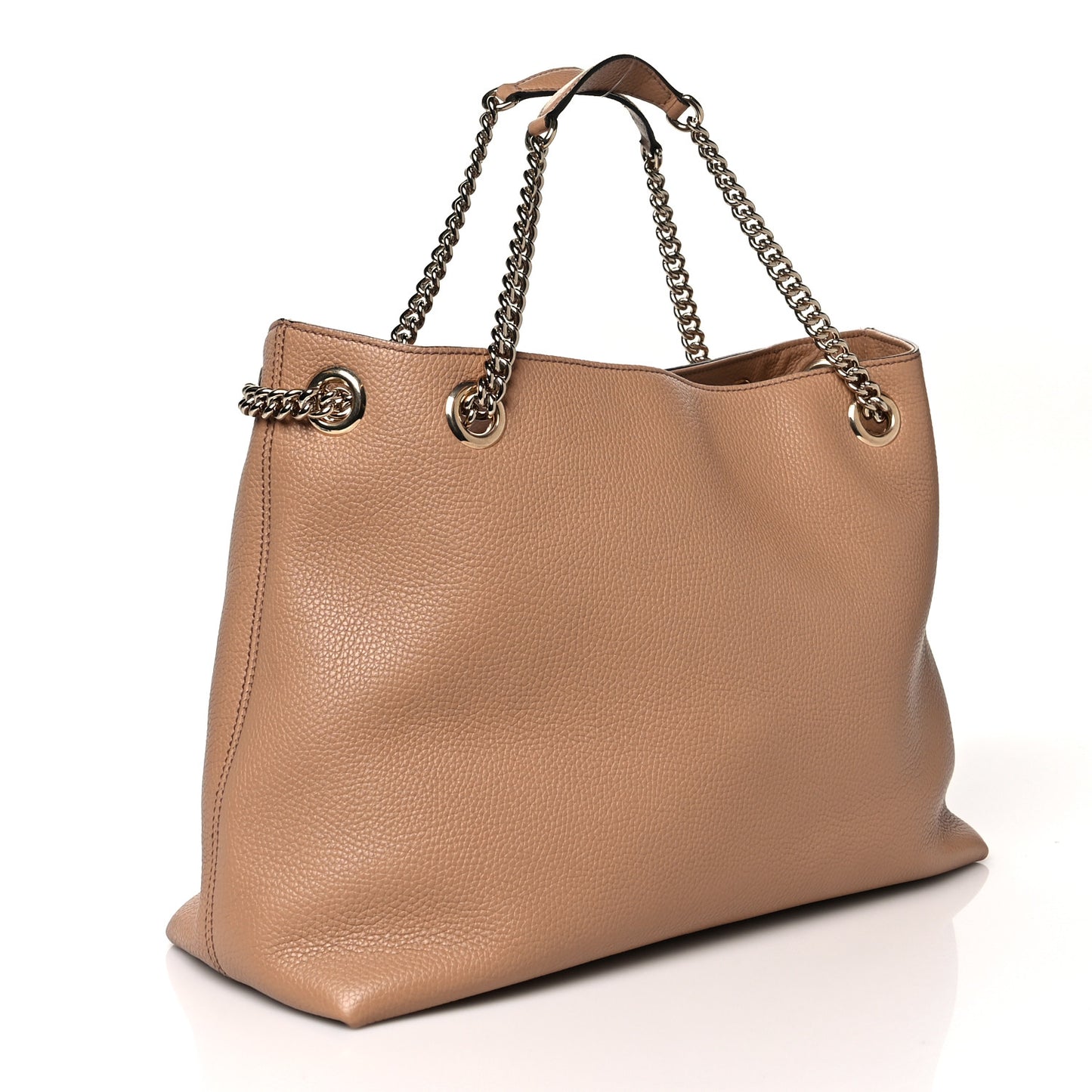 Pebbled Calfskin Medium Soho Chain Shoulder Bag Camelia