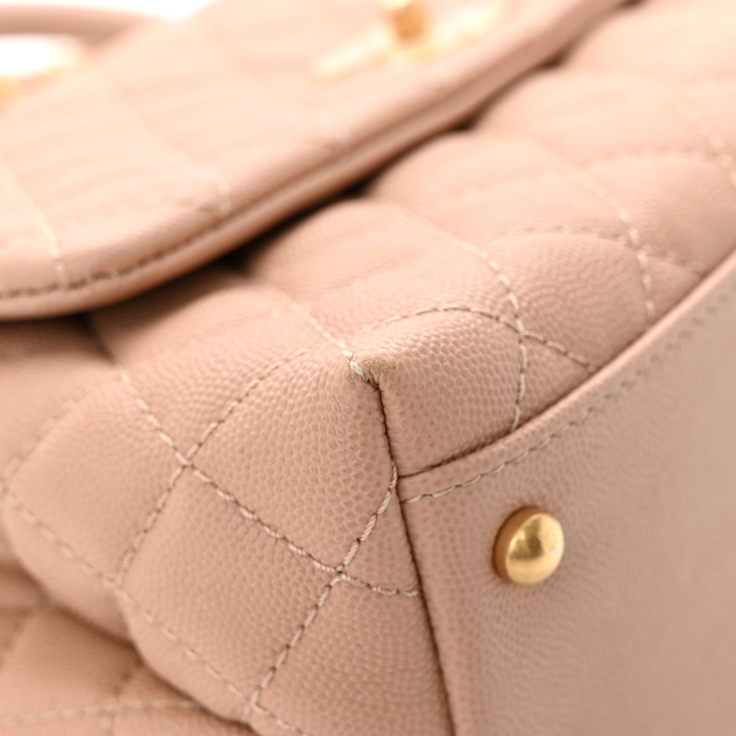 Caviar Quilted Small Coco Handle Flap Light Pink