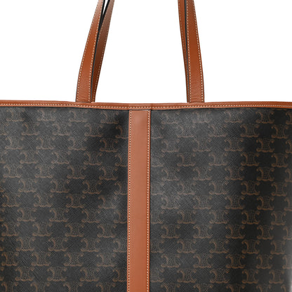 Celine Triomphe Canvas Calfskin Medium Cabas Bag Tan 9 of 15