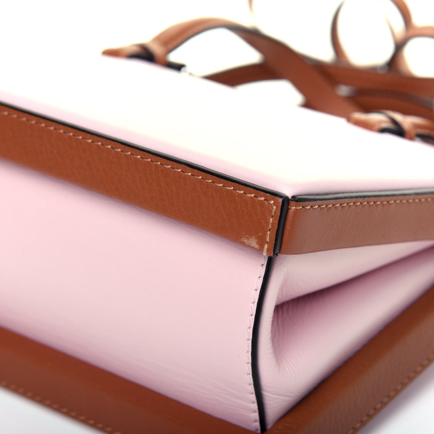 Calfskin Small Postal Bag Pastel Pink Tan