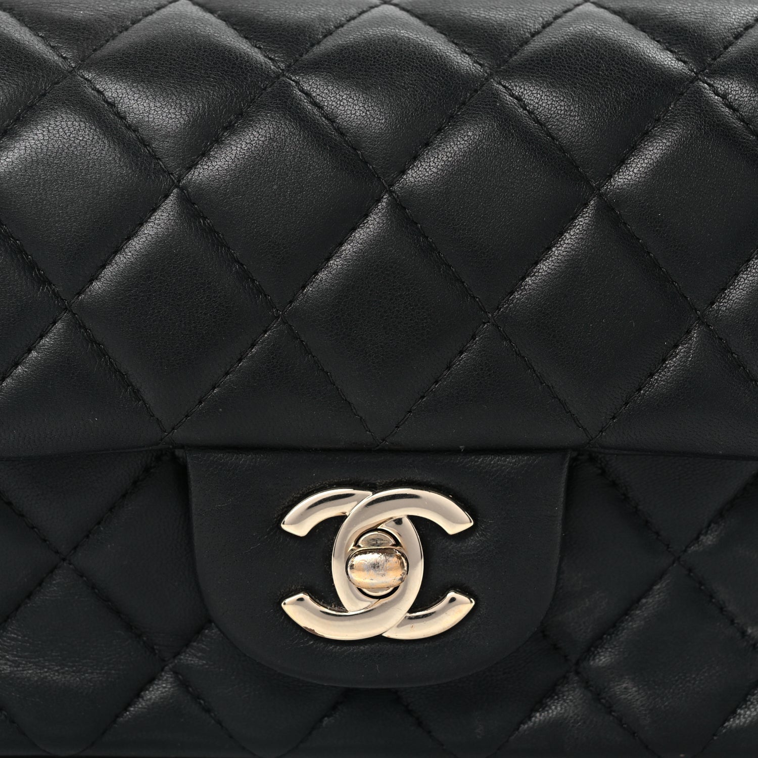 Chanel Lambskin Quilted Mini Rectangular Flap Black 9 of 10