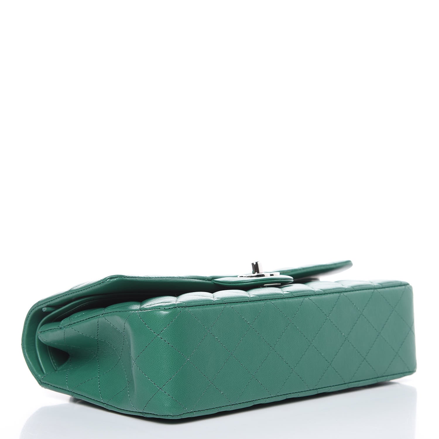 Chanel Lambskin Quilted Medium Double Flap Green 4 of 13