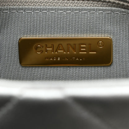 Chanel Metallic Goatskin Quilted Large Chanel 19 Flap Silver 6 of 12