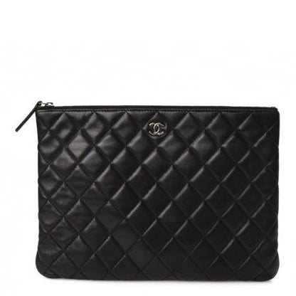 Chanel Lambskin Quilted Medium Cosmetic Case Black 1 of 11