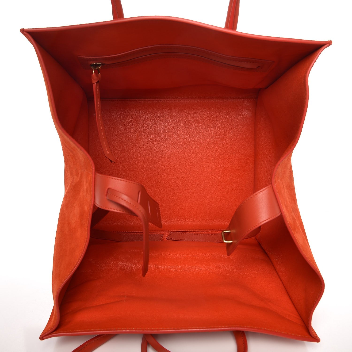 Celine Nubuck Medium Phantom Luggage Bright Orange 5 of 12