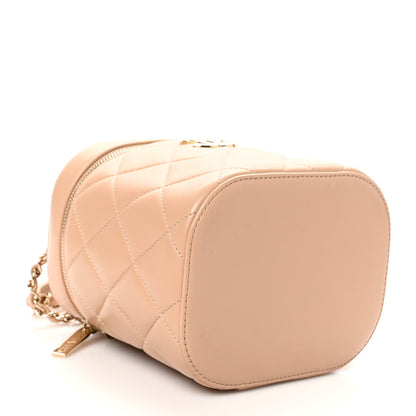 Chanel Lambskin Quilted Trendy Vanity Case Beige 4 of 10