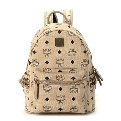 MCM Visetos Side Stud Mini Stark Backpack Beige 1 of 8