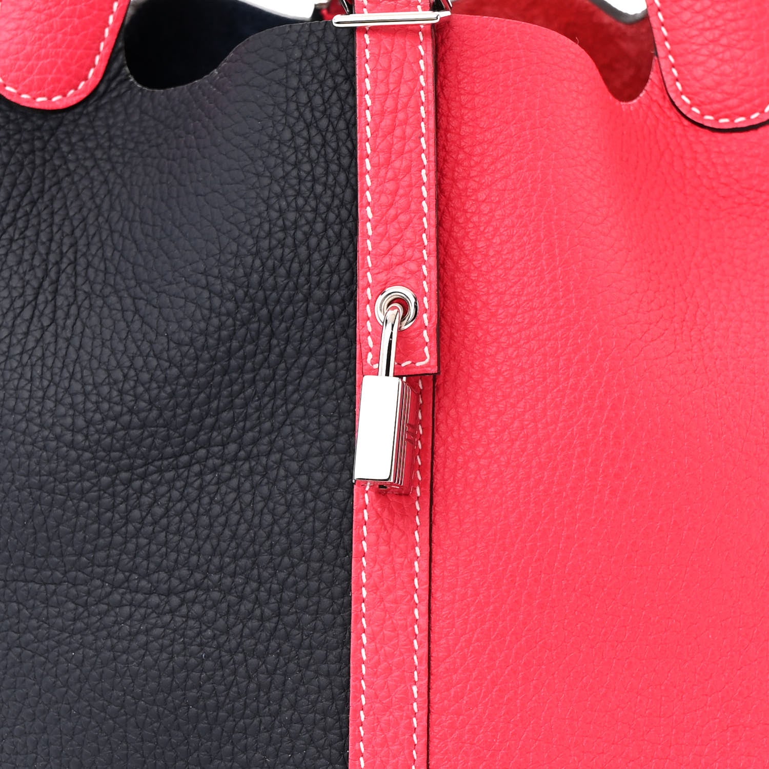 Hermes Taurillon Clemence Casaque Picotin Lock 18 PM Rose Extreme Bleu Nuit 7 of 9