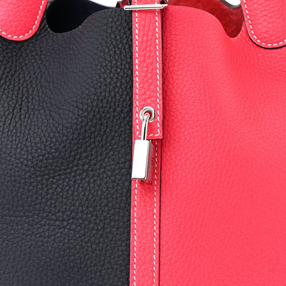 Hermes Taurillon Clemence Casaque Picotin Lock 18 PM Rose Extreme Bleu Nuit 7 of 9