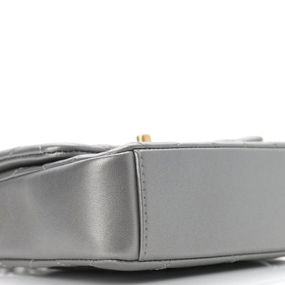 Chanel Metallic Lambskin Quilted Mini Side Note Flap Grey 8 of 10