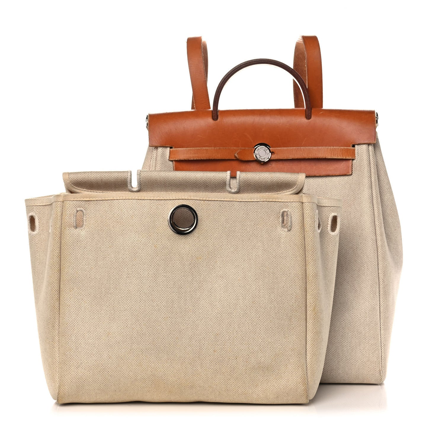 Toile Vache Calfskin Herbag 30 PM Backpack Natural