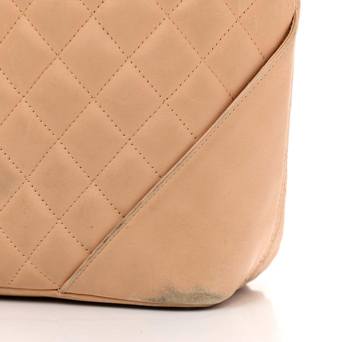 Calfskin Quilted Medium Cambon Tote Beige