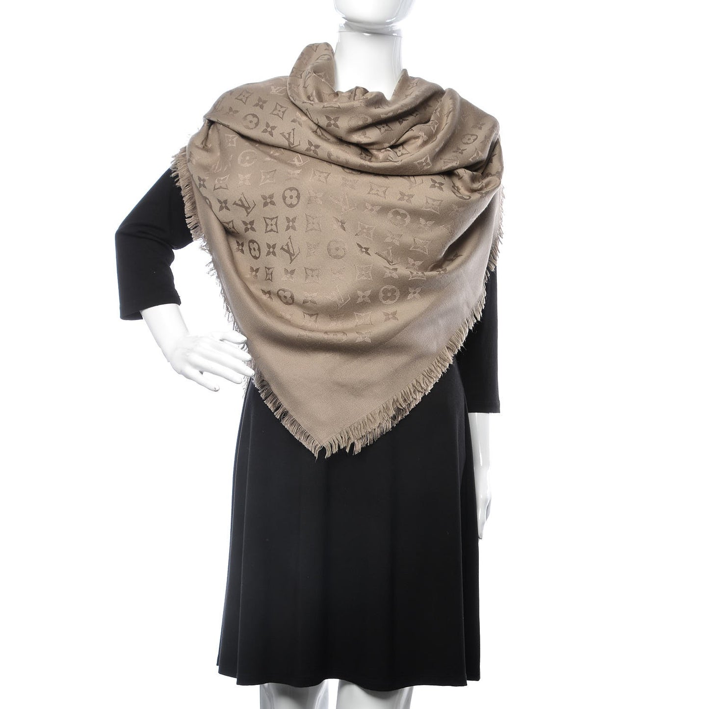 Silk Wool Monogram Shawl Verone