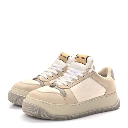 Gucci GUCCI Lame Canvas Nubuck GG Monogram Mens Screener 50mm Sneakers 8 Grey White 4 of 8