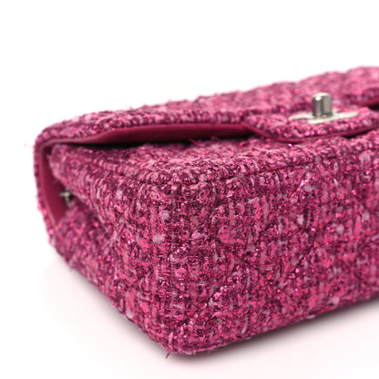 Chanel Metallic Tweed Quilted Mini Rectangular Flap Pink 10 of 12