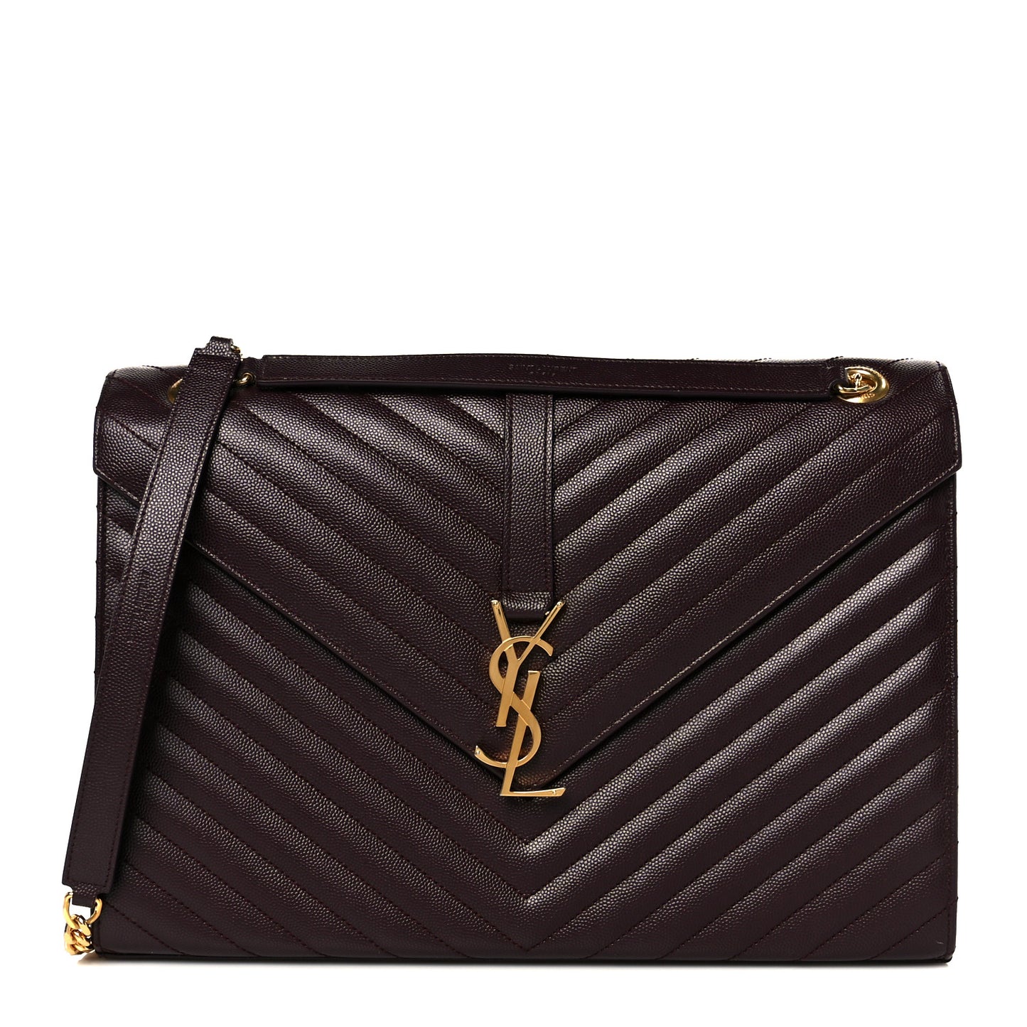 Grain De Poudre Matelasse Chevron Large Monogram Satchel Amaranto