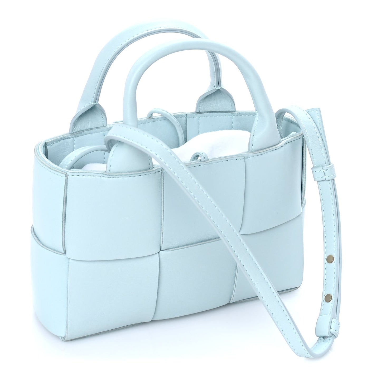 Lambskin Maxi Intreccio Candy Arco Tote Celadon