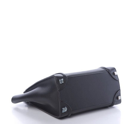 Celine Drummed Calfskin Micro Luggage Black 4 of 9