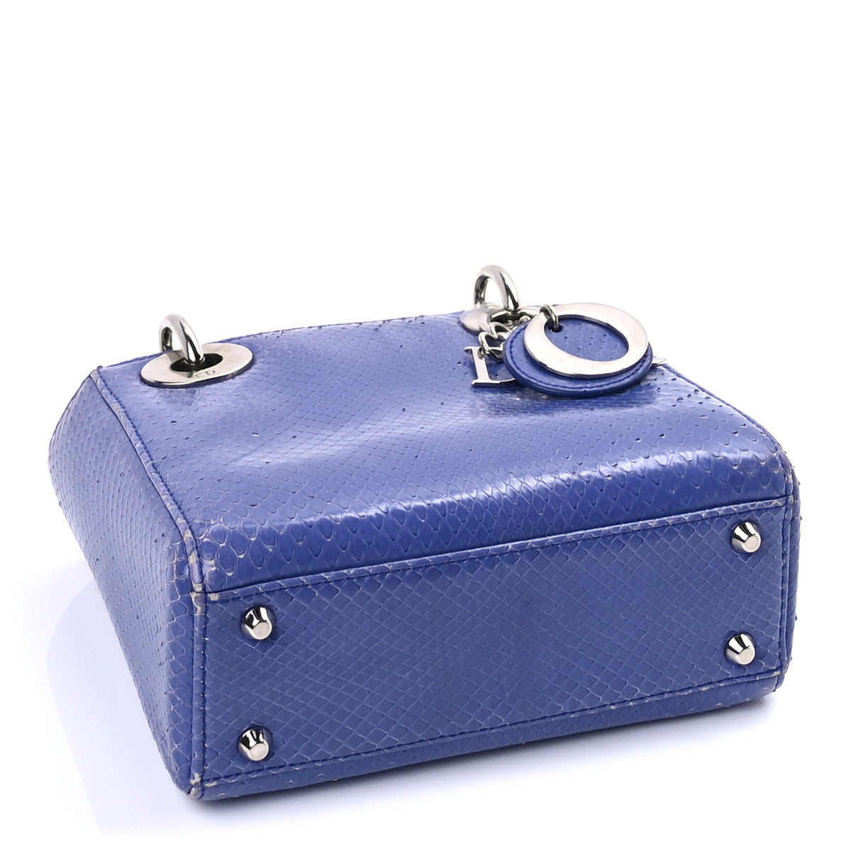 Python Mini Lady Dior Blue